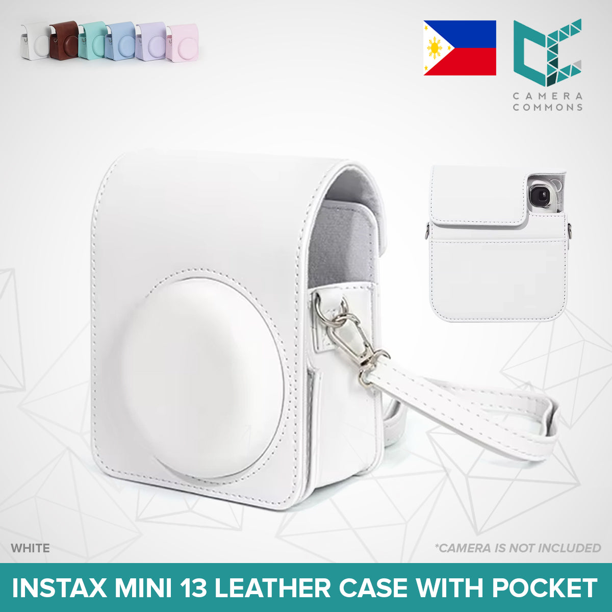 Leather Case Bag Cover Plain Colors for Fujifilm Instax Mini 11 / Mini 12 / Mini 13 Instant Film Camera PU Leather Flannel