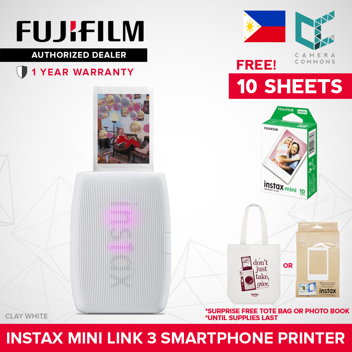 FUJIFILM Instax Mini Link 2 / Mini Link 3 Smartphone Printer NEW VERSION