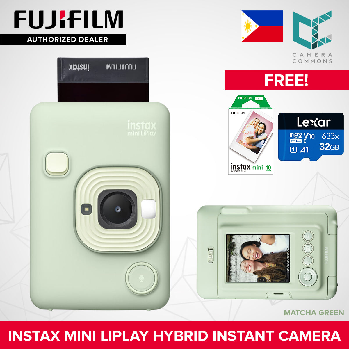 FUJIFILM Instax Mini Liplay Hybrid Instant Camera and Smartphone Printer Bluetooth