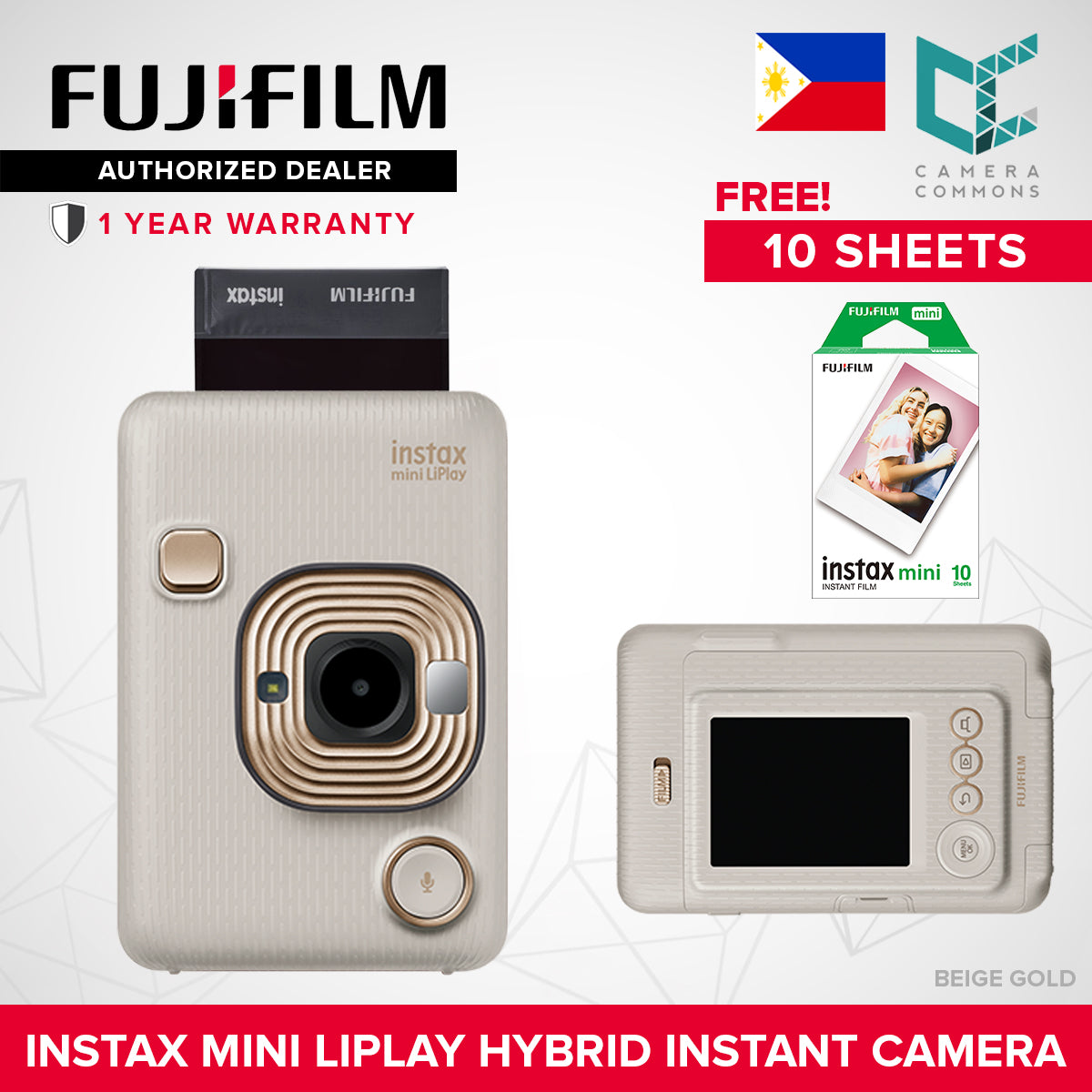 FUJIFILM Instax Mini Liplay Hybrid Instant Camera and Smartphone Printer Bluetooth