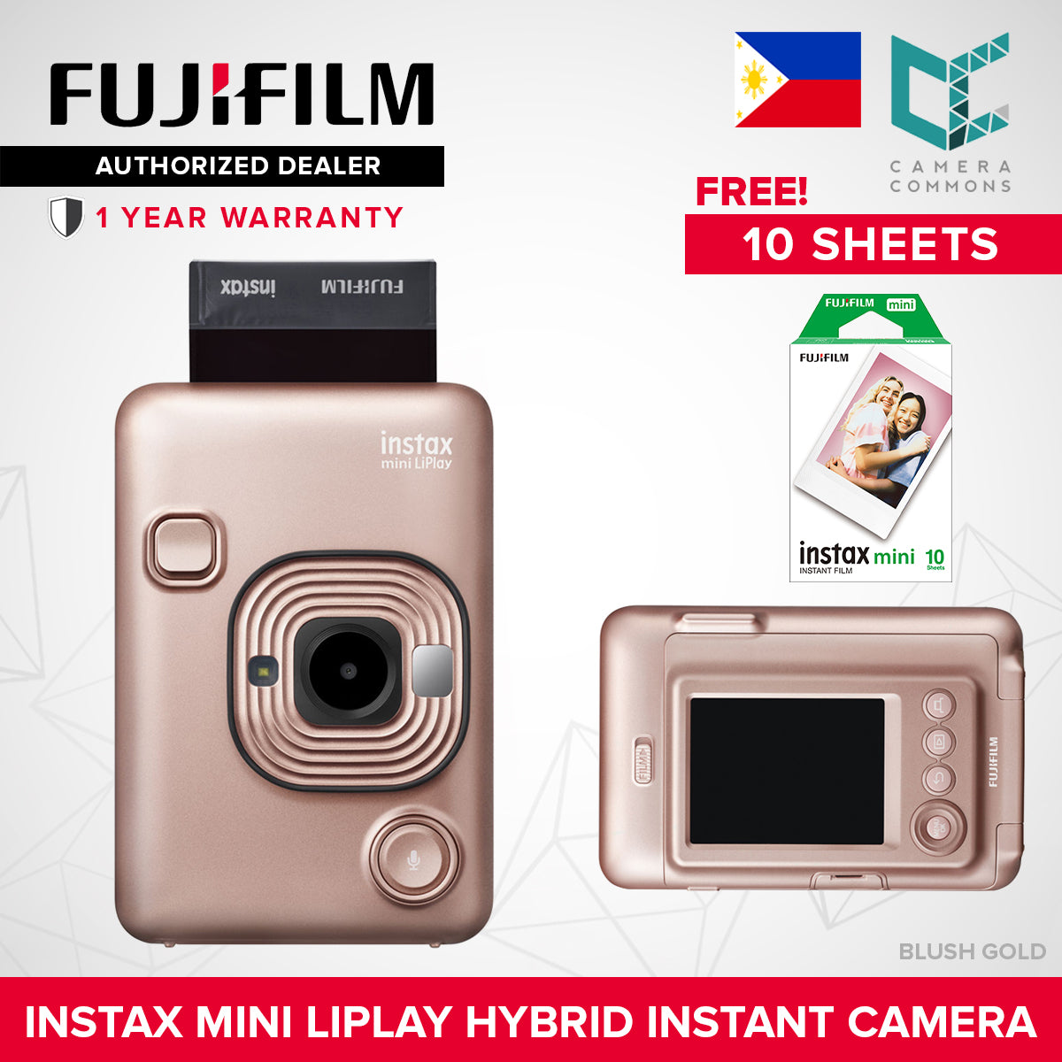 FUJIFILM Instax Mini Liplay Hybrid Instant Camera and Smartphone Printer Bluetooth