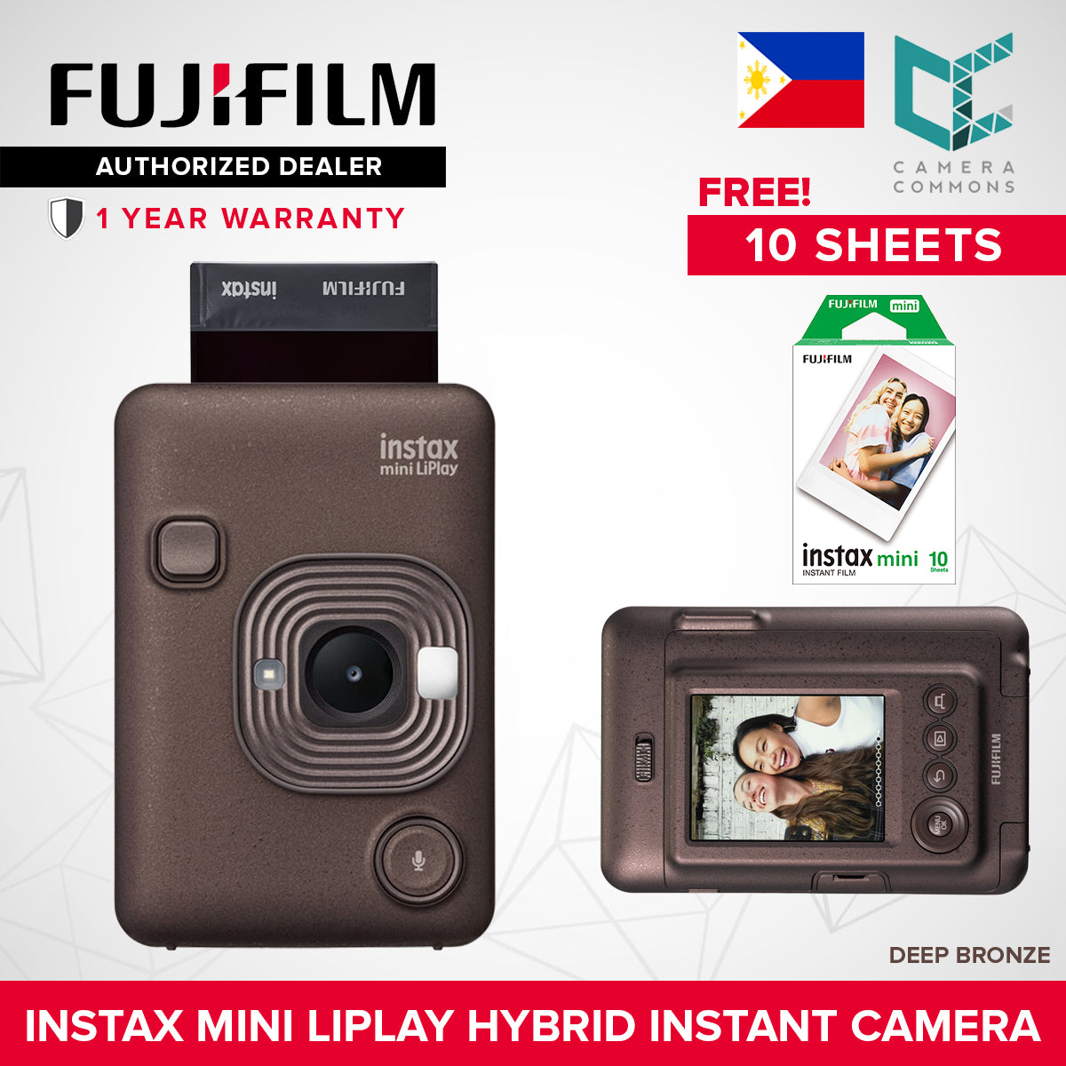 FUJIFILM Instax Mini Liplay Hybrid Instant Camera and Smartphone Printer Bluetooth