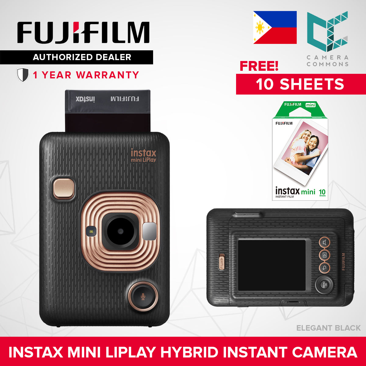 FUJIFILM Instax Mini Liplay Hybrid Instant Camera and Smartphone Printer Bluetooth