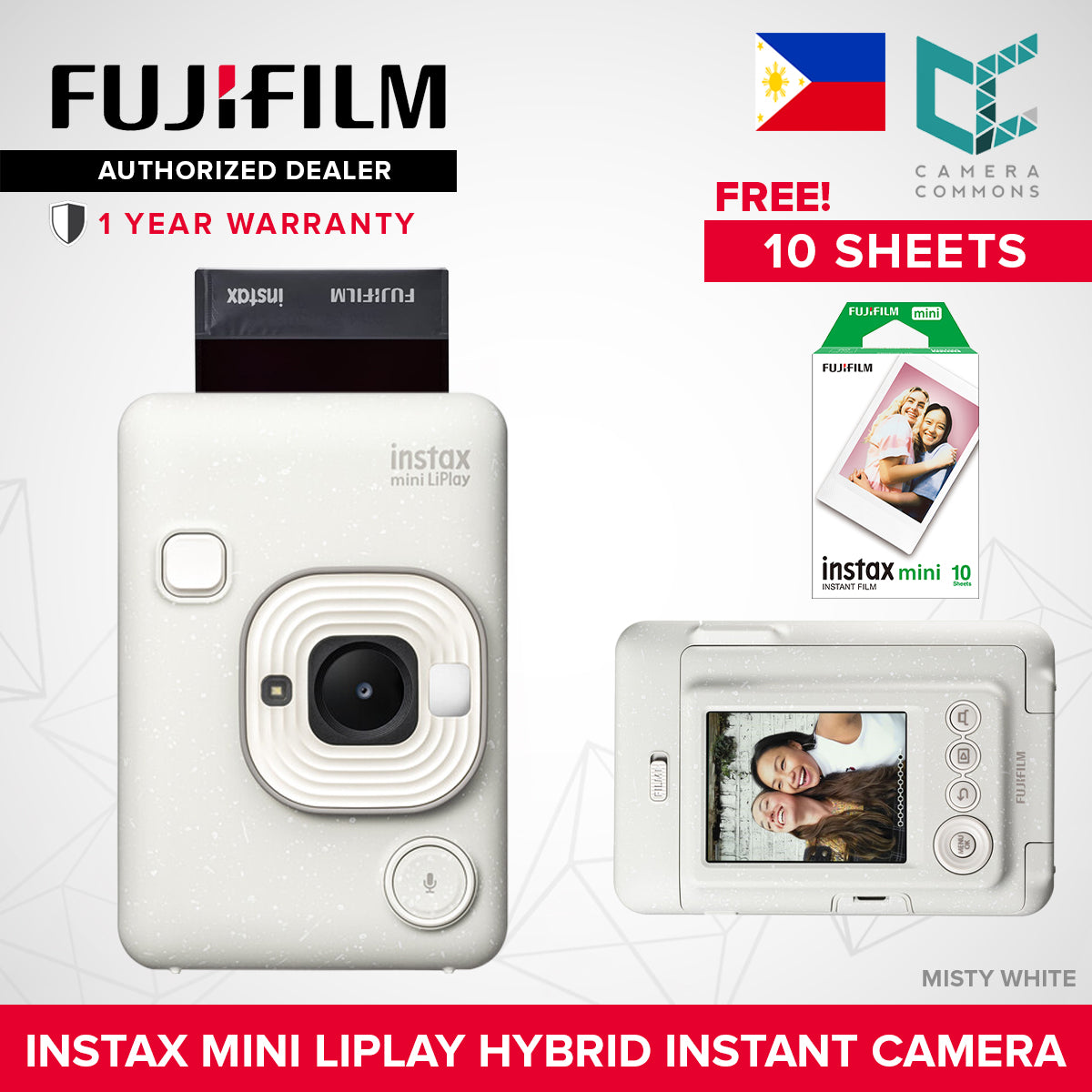 FUJIFILM Instax Mini Liplay Hybrid Instant Camera and Smartphone Printer Bluetooth