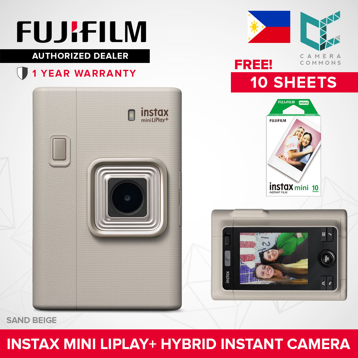 Fujifilm Instax Mini LiPlay+ Hybrid Instant Camera and Smartphone Printer LiPlay Plus