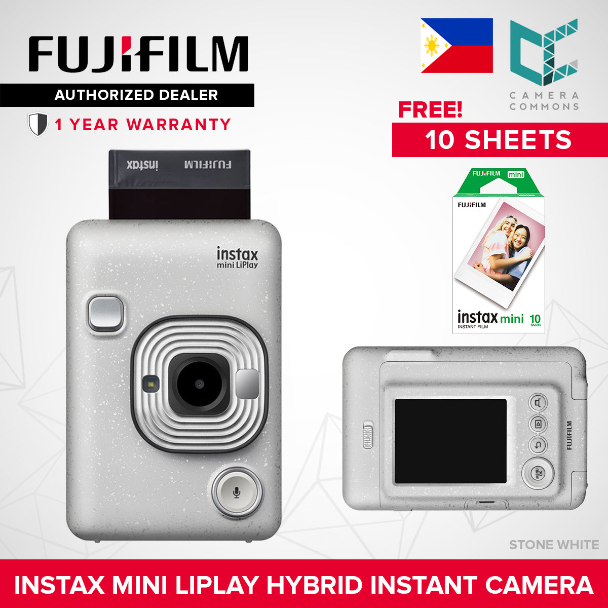 FUJIFILM Instax Mini Liplay Hybrid Instant Camera and Smartphone Printer Bluetooth