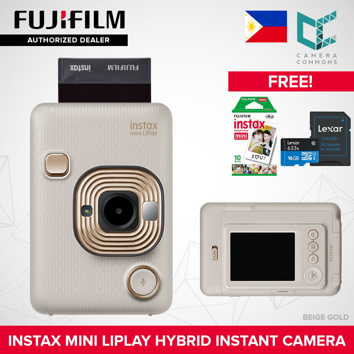 FUJIFILM Instax Mini Liplay Hybrid Instant Camera and Smartphone Printer Bluetooth