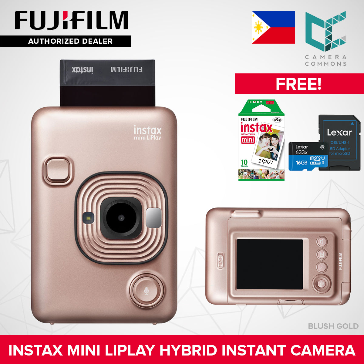 FUJIFILM Instax Mini Liplay Hybrid Instant Camera and Smartphone Printer Bluetooth