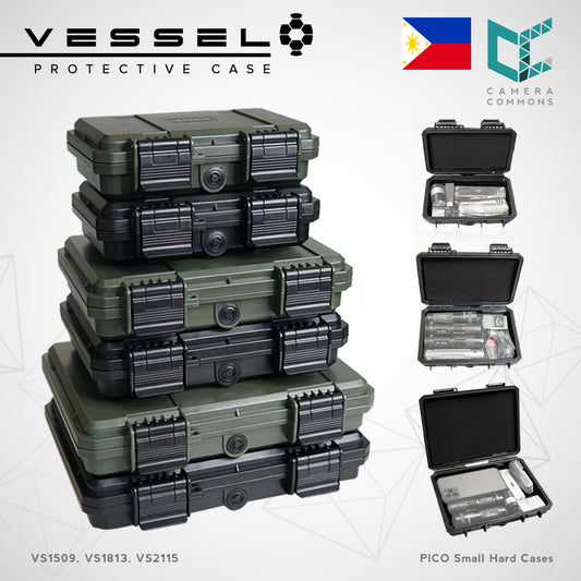 Vessel PICO VS1509 VS1509H VS1509T Portable Military Style Waterproof Small Hard Case for Smart Phone, Electronics, Console, Radio, Camera Batteries