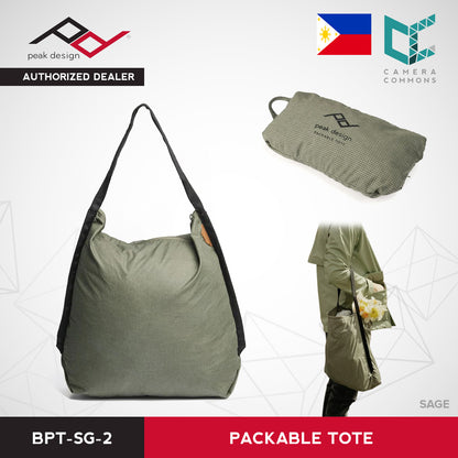 Peak Design Packable Tote Bag for Traveling Everyday Use Nylon Unisex Charcoal White Raw