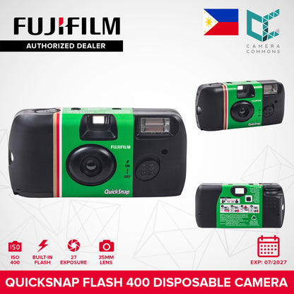 FUJIFILM QuickSnap Disposable Camera One-Time-Use Superia XTRA 400 Color Negative Film 27 Exposures