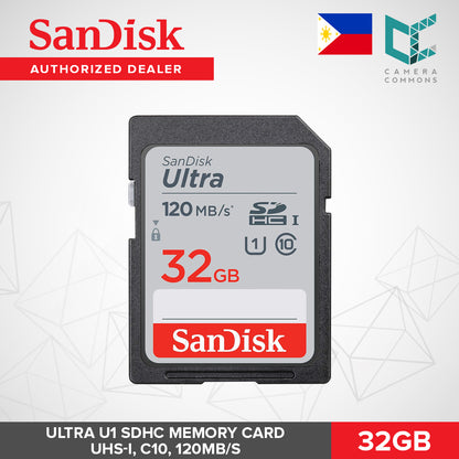 SanDisk Ultra U1 SDHC SDXC SD Memory Card UHS-1 C10 120MB/s 140MB/s (32GB, 64GB, 128GB)