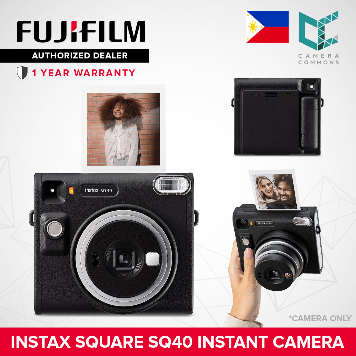 FUJIFILM Instant Camera Instax Square SQ40 Black