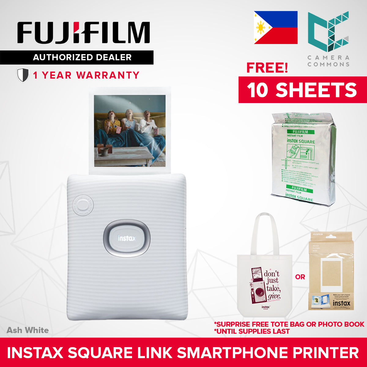 FUJIFILM Instax Square Link Smartphone Printer AR Print Instant