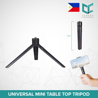 Universal Mini Table Top Tripod for Smartphones GoPro Action Cameras (Not Adjustable)