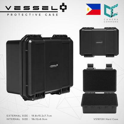 Vessel PICO VS1509 VS1509H VS1509T Portable Military Style Waterproof Small Hard Case for Smart Phone, Electronics, Console, Radio, Camera Batteries