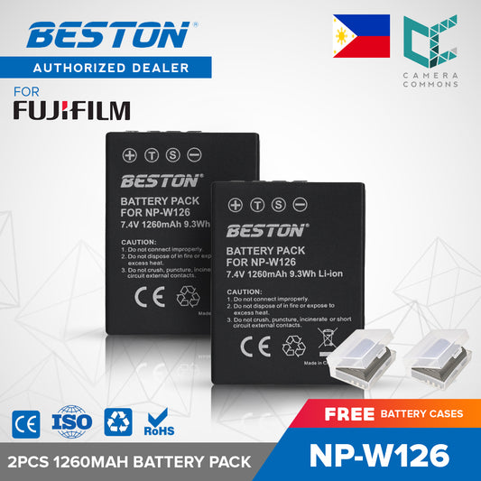 Beston 2PCS NP-W126 7.4V 1260mAh 9.3Wh Li-ion Camera Battery for Fujifilm NPW126