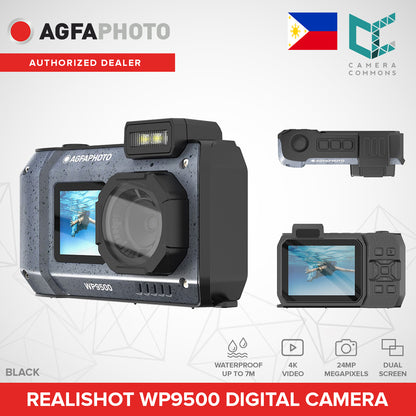 AGFAPHOTO RealiShot WP9500 24MP 4K Digital Camera Waterproof with Dual Screen