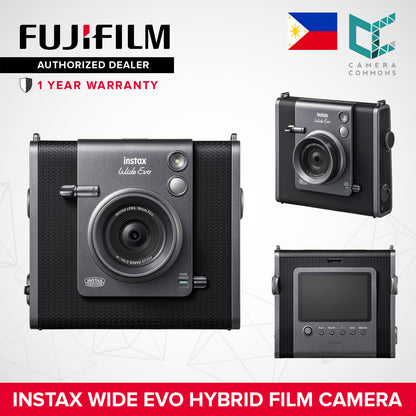 FUJIFILM Instax Wide Evo Hybrid Digital and Instant Film Camera 16MP Sensor Fixed 16mm f/2.4 Lens