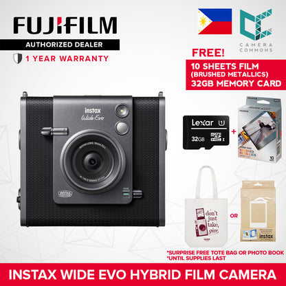 FUJIFILM Instax Wide Evo Hybrid Digital and Instant Film Camera 16MP Sensor Fixed 16mm f/2.4 Lens