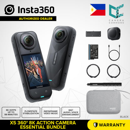 Insta360 X5 360 8K Action Camera 49' Waterproof FlowState Stabilization Wide-Angle Video 72MP Photos
