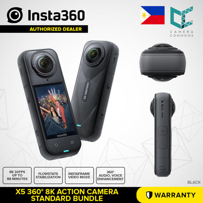 Insta360 X5 360 8K Action Camera 49' Waterproof FlowState Stabilization Wide-Angle Video 72MP Photos