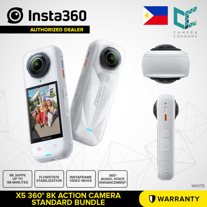 Insta360 X5 360 8K Action Camera 49' Waterproof FlowState Stabilization Wide-Angle Video 72MP Photos