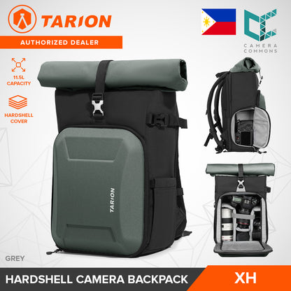 Tarion XH HardShell Rolltop Camera Backpack 11.5L Bag for Photography Accessories (Grey/Yellow)
