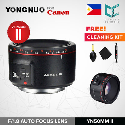 Yongnuo YN50mm f/1.8 II Lens for Canon EF DSLR Cameras 50mm Version 2