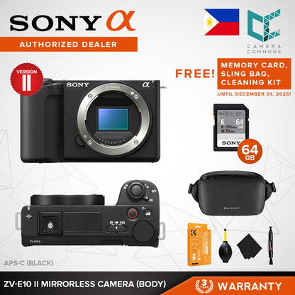 Sony ZV-E10 II Mirrorless Camera Body Kit with 16-50mm Lens (Black) Version 2 ZVE10