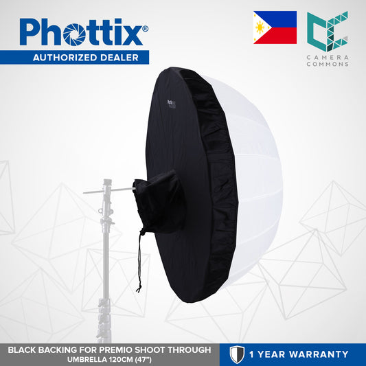Phottix Premio Black Backing for 120cm 47inches Shoot Through Umbrella BackingOnly PH85386