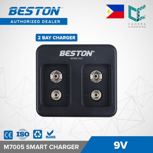 Beston M7005 2-Bay Battery Charger for 9V Rechargeable Lithium Battery