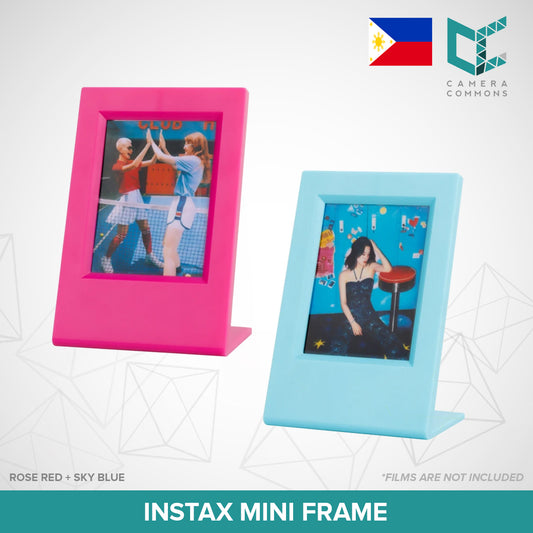 2pcs Instax Instant Mini Picture Frame Photo Stand Rose Red + Sky Blue Accessories Set