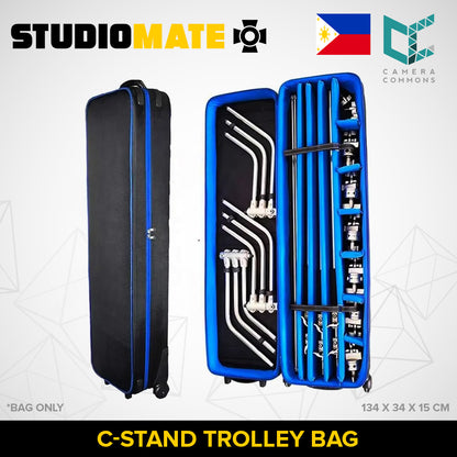 STUDIOMATE C-Stand Trolley Bag with wheels Carrying Case for Light Stands Studio Equipment