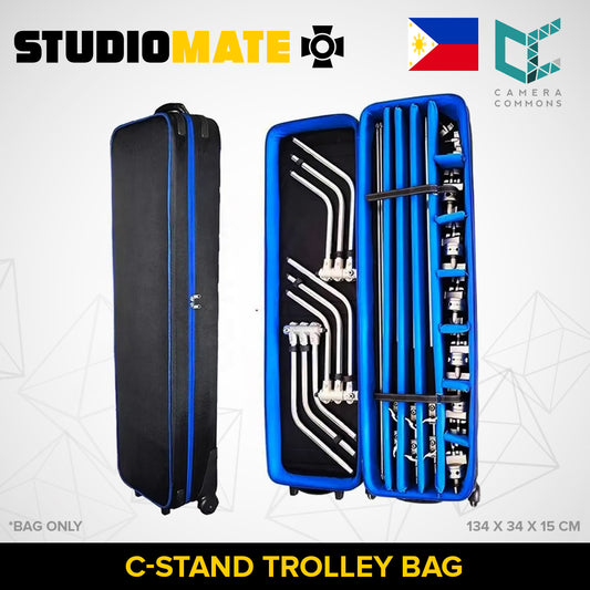 STUDIOMATE C-Stand Trolley Bag with wheels Carrying Case for Light Stands Studio Equipment
