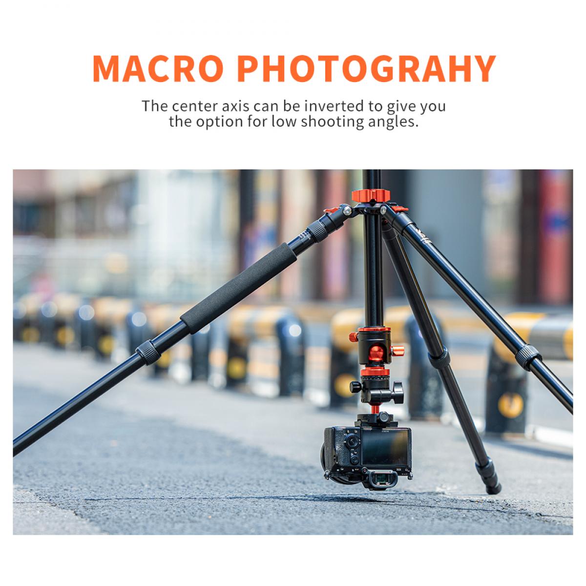 K&F Concept SA254T3 Aluminum Portable Travel Tripod 22lbs/10kg Load for DSLR Cameras KF09.096