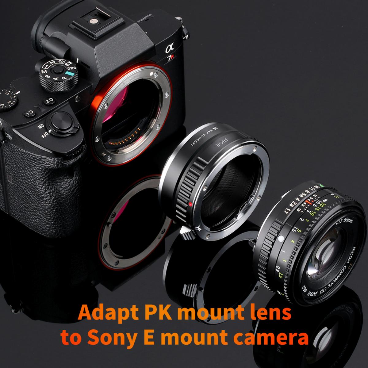 K&F Concept Pentax K Lenses to Sony E Mount Camera Adapter PK-E