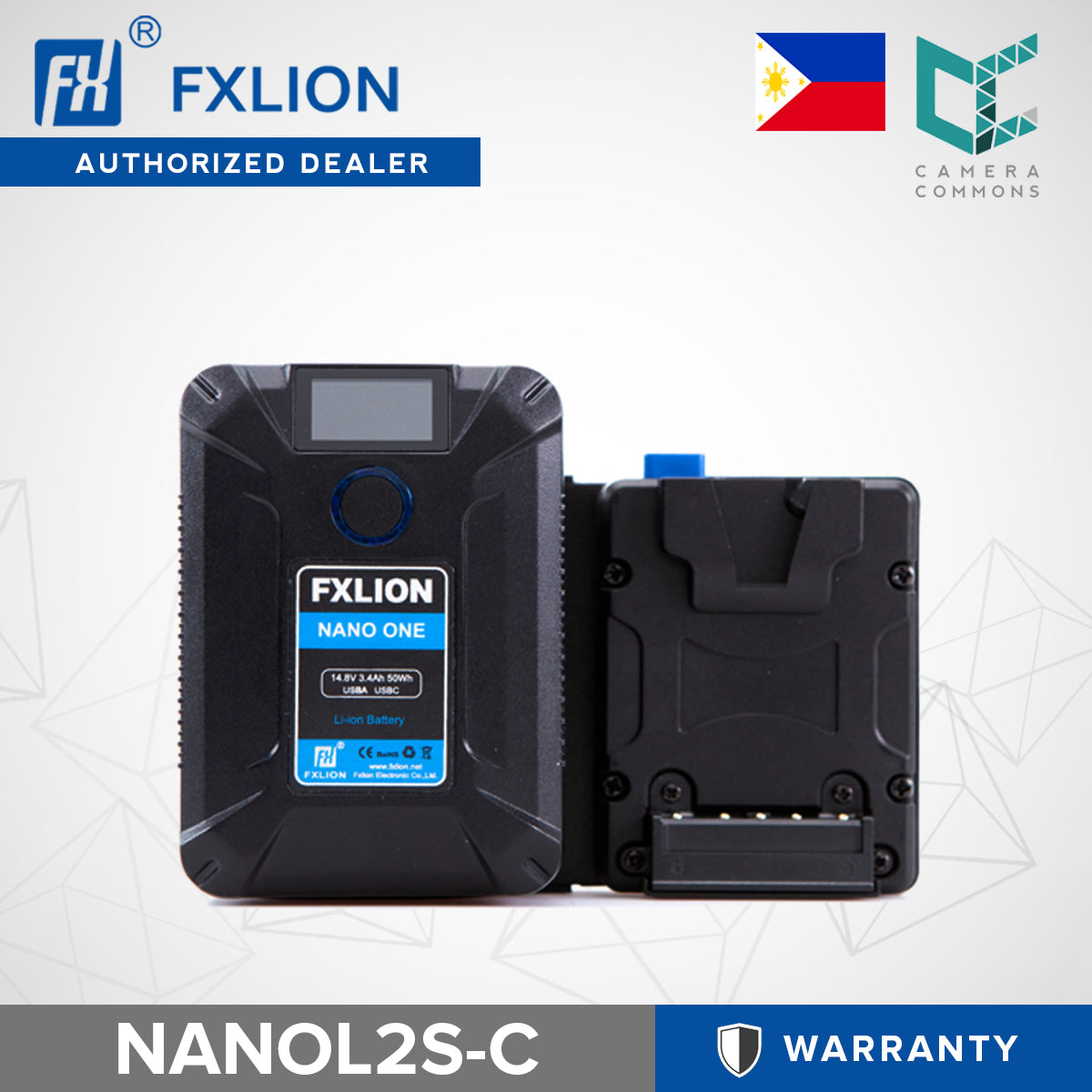 FX Lion NANOL2S-C (NANOL2SC) Two NANO V-lock Plate - UPS Control Inside, Two Batteries Discharge Continuously