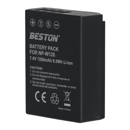 Beston 1PC NP-W126 7.4V 1260mAh 9.3Wh Li-ion Camera Battery for Fujifilm NPW126