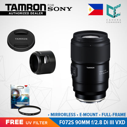 Tamron 90mm f/2.8 Di III VXD Macro Lens for Full-Frame Mirrorless Sony E-mount Cameras