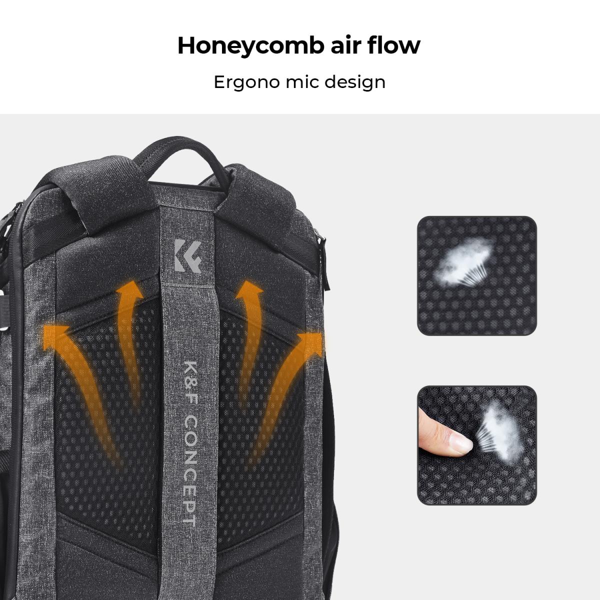 K&F Concept KF13.131 Horizon Professional Camera Backpack 25L Waterproof Bag for 15.6" Laptop Drone Tripod