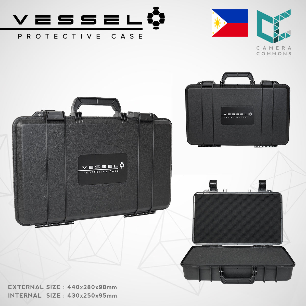 VESSEL VSC4325 Portable Hard Case for Photography Equipment Tactical Instruments Tool Box and other devices VS4325