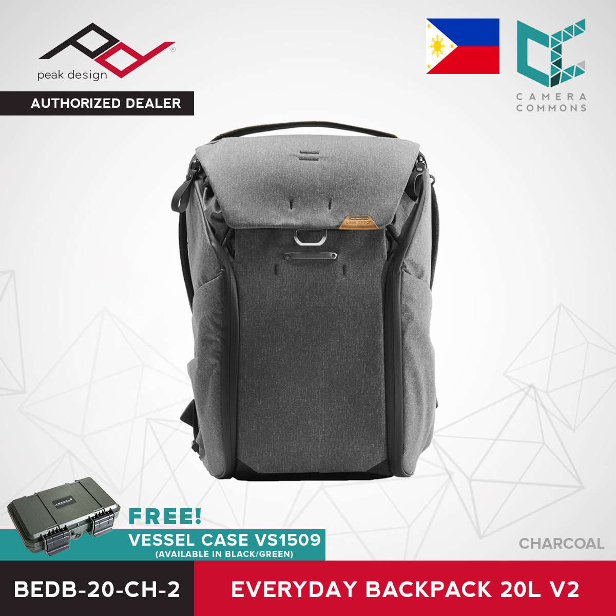 Peak Design Everyday Backpack v2 20L Ash Black Charcoal Midnight Version 2