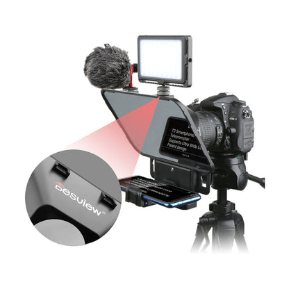 Desview T3 Teleprompter Desview T2 Broadcast Teleprompter 2021 New Model for Phone Tablet DSLR Cameras, More Flexible Phone Tablet Holder, Support Wide Angle Lens, Simple Smaller Portable Easy to Use