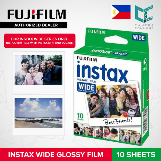 FUJIFILM Instax Wide Glossy Instant Film Plain White 10 Sheets