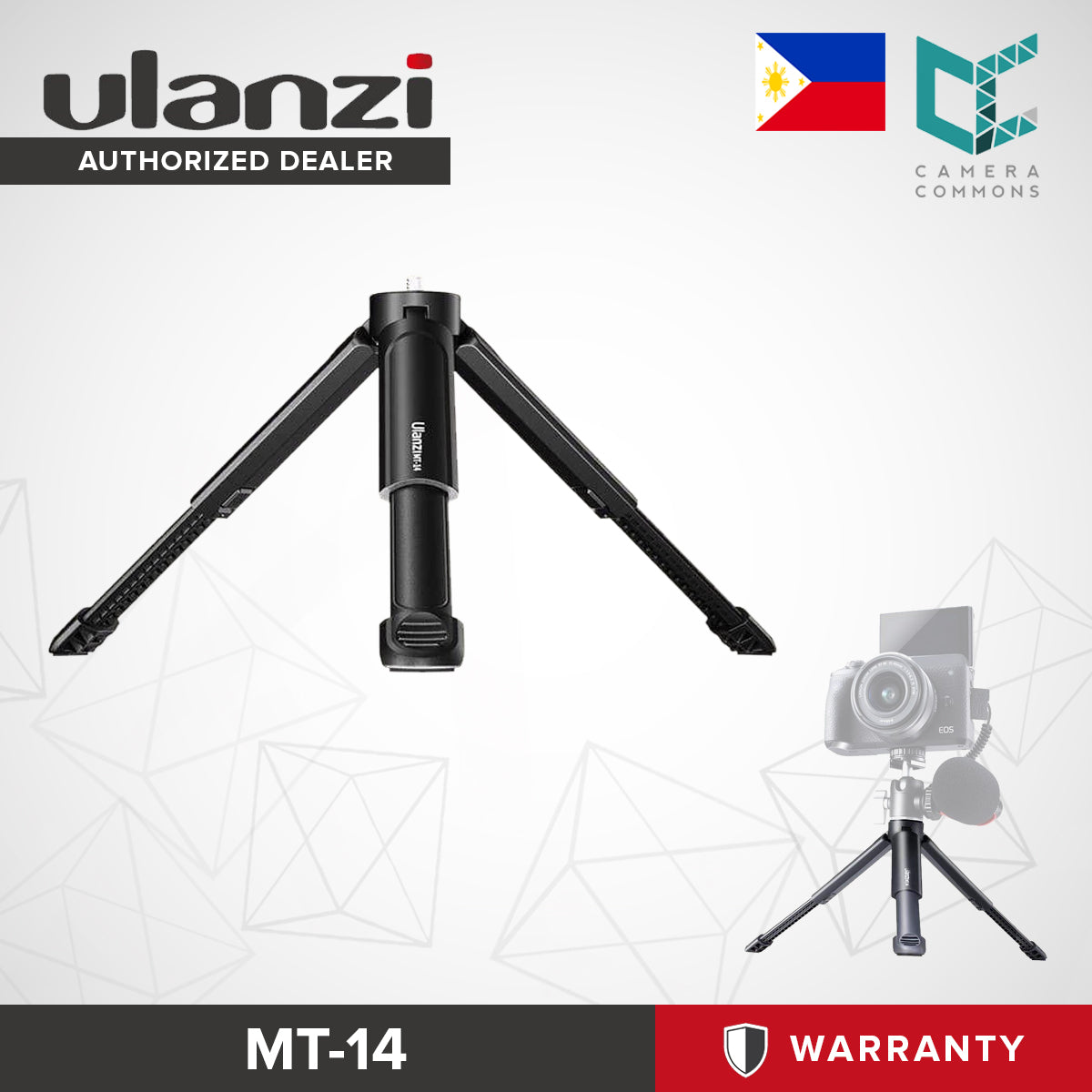Ulanzi MT-14 Extendable Vlog Mini Tripod Anti-Retracting Lock 1/4 Base Anti-Skip Pad 2028