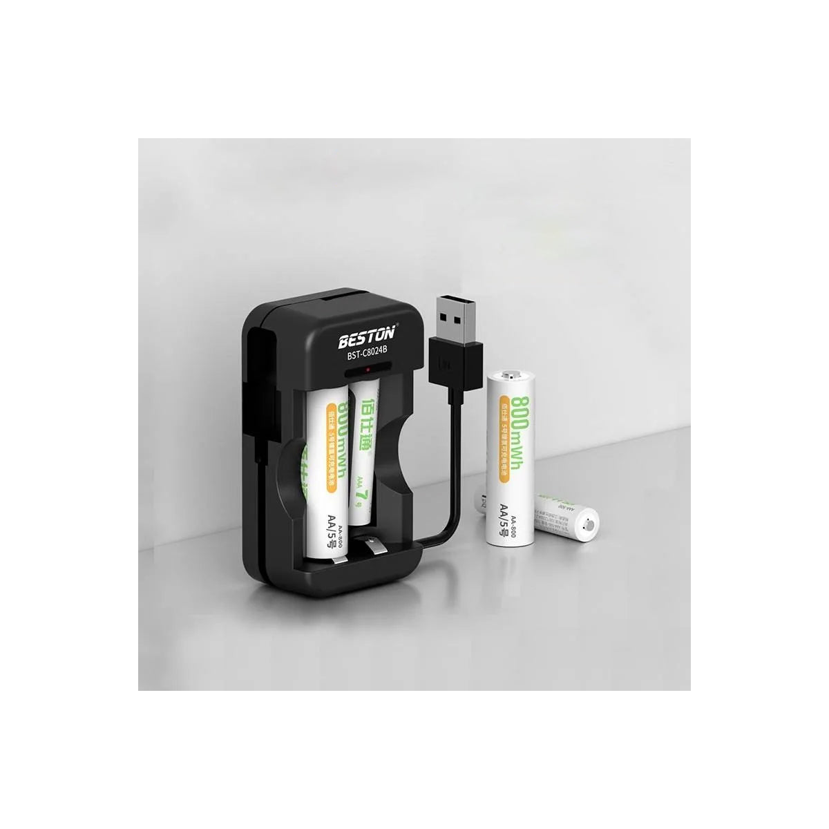 Beston C8024B 2 Bay Battery Charger for 1.2V AA AAA NI-MH USB Input