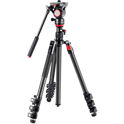 Miliboo MUKA Aluminum Alloy Travel Tripod Kit with Fluid Head Flip Lock