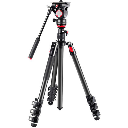 Miliboo MUKA Aluminum Alloy Travel Tripod Kit with Fluid Head Flip Lock