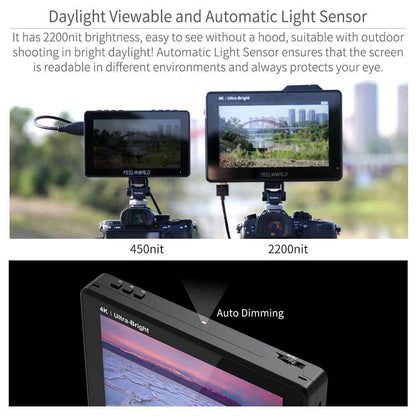 FEELWORLD LUT7S PRO Monitor Field 7 inch 2200nits 3D LUT Touch 4K HDMI DSLR Camera LUT7SPRO